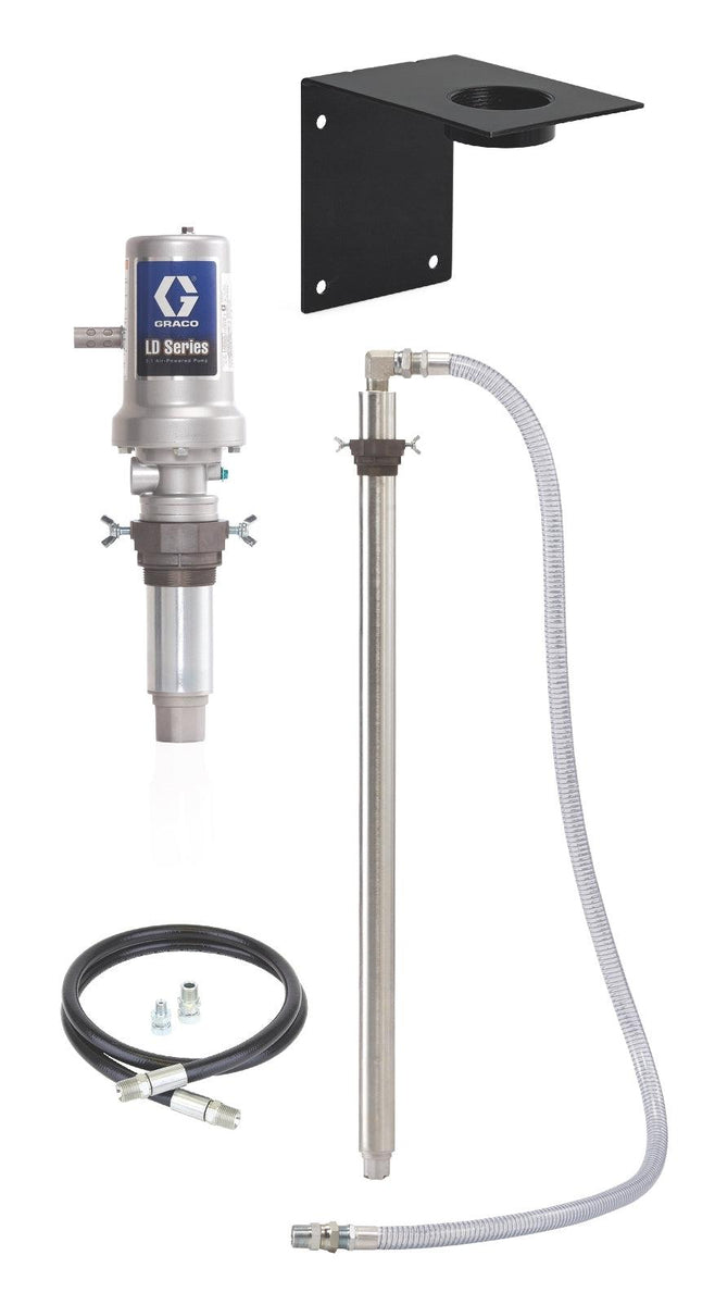 Graco LD Series 3:1 275 Gallon (1040 Liter) Tote Wall Mount Oil Pump CE  Package - Includes 2-Way Vented Valve and Air Regulator - BSPP