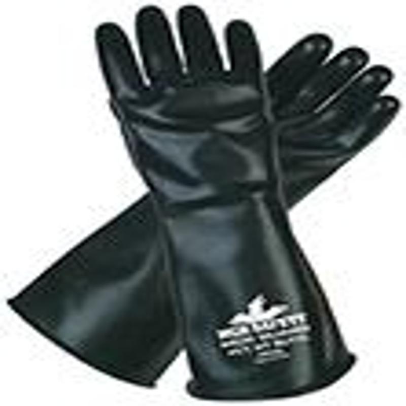 MCR Safety Safety 14 in Butyl Rubber Glove, Large, Black