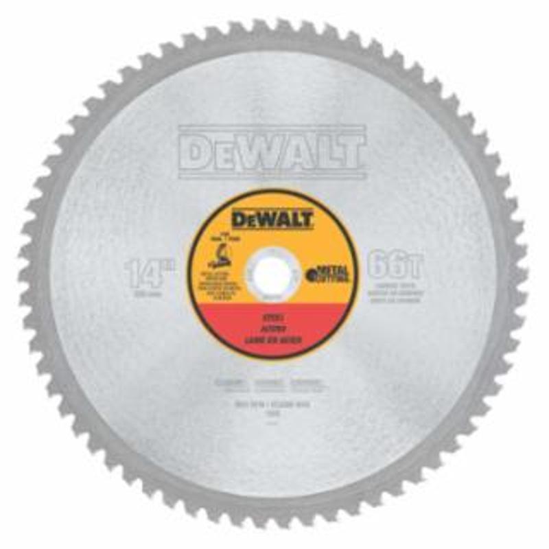 DeWalt Metal Cutting Saw Blade, 14 in, 1 in Arbor, 1800 RPM, 66 Teeth 
1 EA / EA