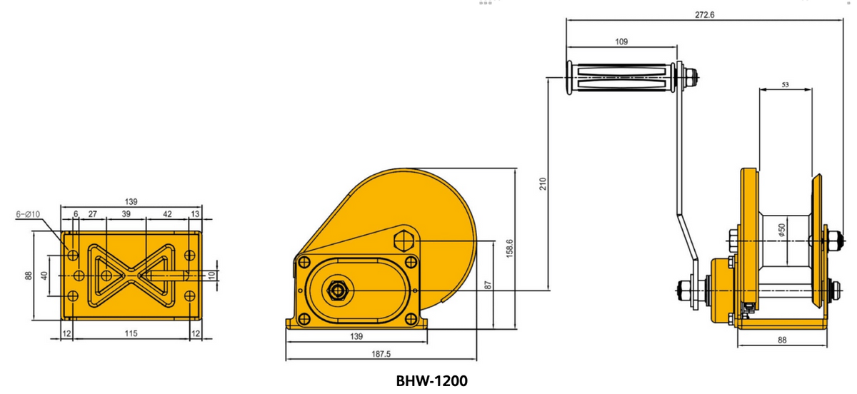 Tiger Lifting BHW1200 Automatic Brake Hand Winch