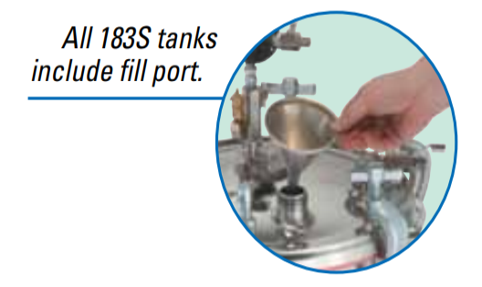 Binks 183S 2 Gallons ASME Stainless Steel Pressure Tank - Double Regul