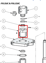 Load image into Gallery viewer, Binks 0115-010229 UPPER U-CUP RETAINER -- Ref 6, MX1205 &amp; MXL1205 Pump Manual - 77-3204 EN [ English ]