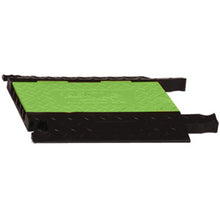 Load image into Gallery viewer, Female Interconnect for 5-Channel Yellow Jacket® AMS® Modular Accessibility System, ADA Cable Protector for 1.25" Lines, SafeRay™ Hi-Viz Green Lid/Black Base - YJ5I-125F-FLG/B - YJ5I-125-F-FLGB - image 1