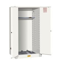 Load image into Gallery viewer, White 55 Gallon Vertical Drum Safety Cabinet With Support | 2 Manual-Close Doors | 896205 | Justrite - image 1