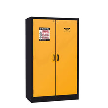Load image into Gallery viewer, Yellow 45 Gallon 30-Minute EN Flammable Safety Cabinet | 2 Hybrid-Close Doors | 22603 | Justrite - image 1