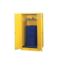 Load image into Gallery viewer, Yellow 55 Gal Safety Cabinet With Drum Rollers | 2 Self-Close Doors | 896270 | Justrite - image 1