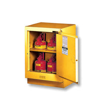 Load image into Gallery viewer, Yellow 15 Gal Under Fume Hood Safety Cabinet | 1 Manual-Close Door, Rt Hinge | 882400 | Justrite - image 1