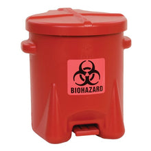 Load image into Gallery viewer, 6 Gallon Red Plastic BioHZD Waste Can | Foot-Operated | 943BIO - 943BIO - image 1
