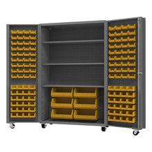 Load image into Gallery viewer, Durham Mobile Cabinet, 14 Gauge, 126 Bins, 3 shelves, 48 x 24 x 76 - image 1