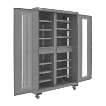Load image into Gallery viewer, Durham Mobile, Secure, Tool Charging Cabinet, 16 Gauge, 12 Shelves, 2 Drawers, 2 Power Strips, 48 x 24 x 78 - image 1