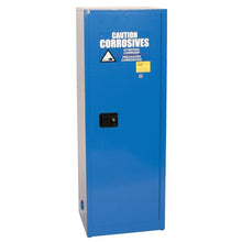 Load image into Gallery viewer, Blue 24 Gal 3 Shelf 1 Door Metal Corrosive Safety Cabinet Self Close | CRA2310X | Justrite - image 1