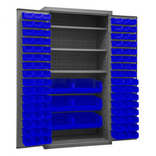 Load image into Gallery viewer, Durham Cabinet, 14 Gauge, 3 Shelves, 102 Blue Bins, 36 x 24 x 72 - image 1
