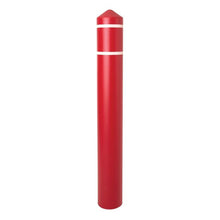 Load image into Gallery viewer, Red 4"x 56" Bollard Post Cover | White Reflective Stripes | 1735RWS - 1735RWS - image 1