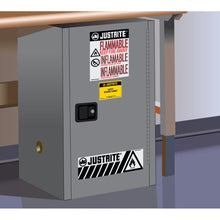 Load image into Gallery viewer, Gray 12 Gallon Flammable Safety Cabinet | 1 Self-Close Doors | 891223 | Justrite - image 1