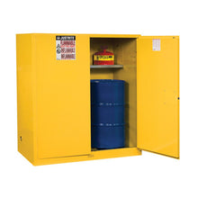 Load image into Gallery viewer, Yellow 110 Gal Cabinet With Drum Support | 2 Manual-Close Doors | 899100 | Justrite - image 1