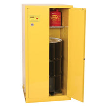 Load image into Gallery viewer, 55 Gal Yellow One Drum Vert Safety Cabinet | Man. Close | 1926X | Justrite - image 2