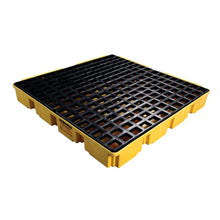 Load image into Gallery viewer, Yellow 4 Drum Modular Spill Containment Platform With Drain | 1635D - 1635D - image 2