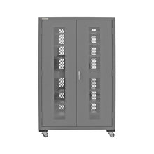 Load image into Gallery viewer, Durham Mobile, Secure, Tool Charging Cabinet, 16 Gauge, 12 Shelves, 2 Drawers, 2 Power Strips, 48 x 24 x 78 - image 2