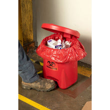 Load image into Gallery viewer, 6 Gallon Red Plastic BioHZD Waste Can | Foot-Operated | 943BIO - 943BIO - image 2