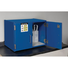 Load image into Gallery viewer, Blue Wood Laminate Countertop Corrosives Cabinet | 2 Door | 24120 | Justrite - image 2