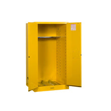 Load image into Gallery viewer, White 55 Gallon Vertical Drum Safety Cabinet With Support | 2 Manual-Close Doors | 896205 | Justrite - image 2