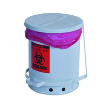Load image into Gallery viewer, White 10 Gallon Biohazard Waste Can | Foot-Operated, Self-Closing | 05930 | Justrite - image 2