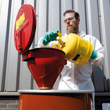 Load image into Gallery viewer, Red Drum Funnel w/ 6" Flame Arrester | Self-Close Cover, 2" Bung | 08207 | Justrite - image 2