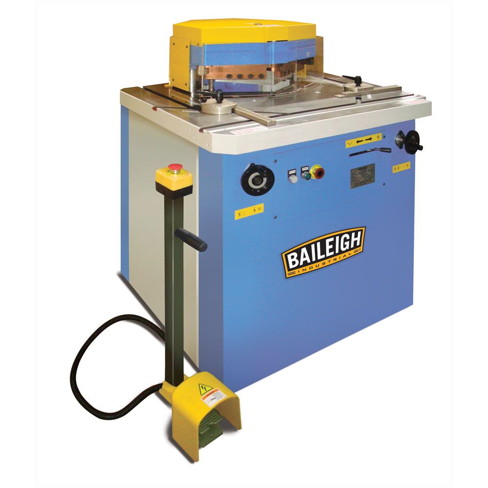 Baileigh Industrial - 220V 60 Hz 3Phase 4 Gauge (6mm) Hydraulic Variable Angle Sheet Metal Notcher