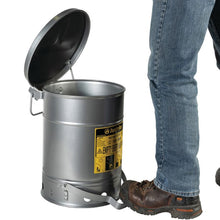 Load image into Gallery viewer, Silver 6 Gallon Oily Waste Can | Foot-Operated, Self-Closing Cover | 09104 | Justrite - image 3