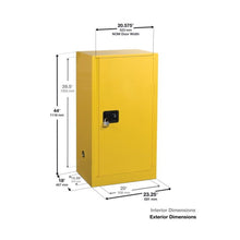 Load image into Gallery viewer, Blue 16 Gal 1 Shelf 1 Door Metal Corrosive Safety Cabinet Manual Close | CRA1906X - CRA1906X - image 3
