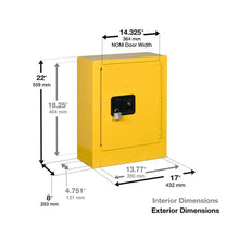 Load image into Gallery viewer, Yellow Mini Transportable Flammable Safety Cabinet | 890200 | Justrite - image 4