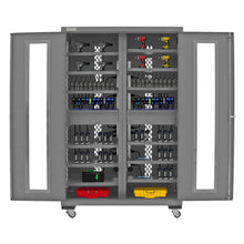 Load image into Gallery viewer, Durham Mobile, Secure, Tool Charging Cabinet, 16 Gauge, 12 Shelves, 2 Drawers, 2 Power Strips, 48 x 24 x 78 - image 4