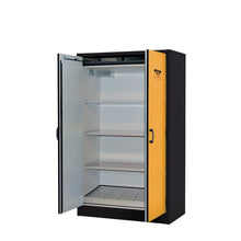 Load image into Gallery viewer, Yellow 45 Gallon 30-Minute EN Flammable Safety Cabinet | 2 Hybrid-Close Doors | 22603 | Justrite - image 4