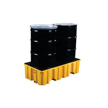 Load image into Gallery viewer, 2 Drum Pallet | Yellow Plastic, With Drain | 1620 | Eagle - image 4