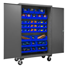 Load image into Gallery viewer, Durham Mobile Cabinet, 14 Gauge, 42 Blue Bins, 48 x 24 x 81 - image 5