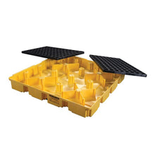 Load image into Gallery viewer, Yellow 4 Drum Modular Spill Containment Platform With Drain | 1635D - 1635D - image 6