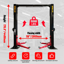 Load image into Gallery viewer, Katool KT-M150D 15000 lbs. Clear Floor Two Post Lift Single Lock Release