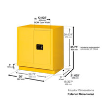 Load image into Gallery viewer, Light Neutral 19 Gal Under Fume Hood Safety Cabinet | 2 Self-Close Doors | 883027 - 883027 - image 7