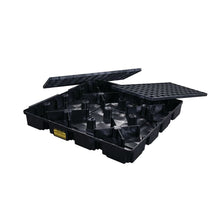 Load image into Gallery viewer, Black 4 Drum Modular Spill Containment Platform With Drain | 1635BD - 1635BD - image 8