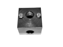 Load image into Gallery viewer, Nickel Plated Steel Unloader Mounting Block with 90 Degree Elbow, 3/8" Female NPT Inlet x 3/8" Female Outlet