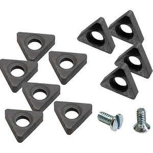 Cutting Tips 10-Piece Positive-Rake Carbide Cutting Tips with 2 Screws  Fits RL-8500 and RL-8500XLT