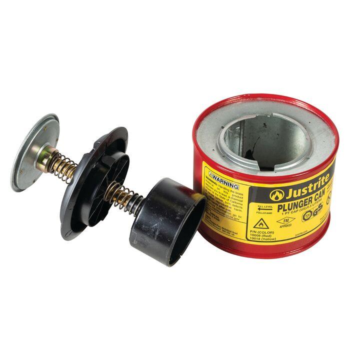 Justrite 10008 CAN, PLUNGER, STEEL, 1 PT, RED