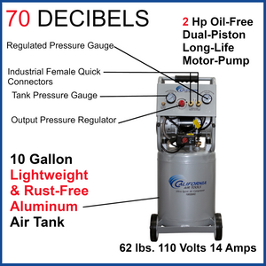 California Air Tools 10020AC Ultra Quiet & Oil Free Air Compressor