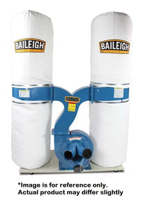 Baileigh Industrial - 3HP 220V 1Ph Bag Style Dust Collector, 2300 CFM, 30 Micron Upper and Lower Bags