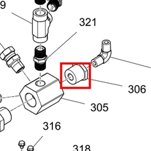 Load image into Gallery viewer, Graco 100615 BUSHING, HEX STEEL - item 306 highlighted in the Graco 3A6283EN parts diagram