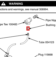Load image into Gallery viewer, Graco 100730 Bushing, 3/8 Npt X 1/8 Npt - highlighted in parts diagram