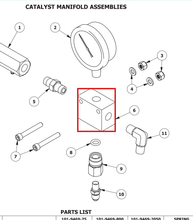 Load image into Gallery viewer, Binks 101-9466 MANIFOLD -- Ref 6, Pump &amp; Flow Meter Manual 77-2945 [ English ]