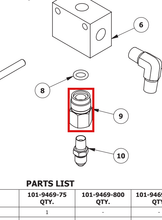 Load image into Gallery viewer, Binks 101-9467 CATALYST INLET -- Ref 9, Pump &amp; Flow Meter Manual 77-2945 [ English ]