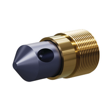 Load image into Gallery viewer, Kennametal T045-43 Triple Angle Tungsten Carbide Blast Nozzle, 1/4" Bore, 1-1/4" Brass Thread