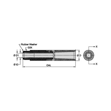 Load image into Gallery viewer, Kennametal SN125-5 Special Venturi BP200 SiAlON Blast Nozzle, 5/16" Bore, 1-1/4" Aluminum Thread - dimension drawing